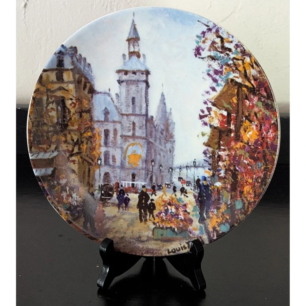 Louis Dali Ltd ed. Collector Plates (Set of 2) La Conciergerie & Arc de Triomphe